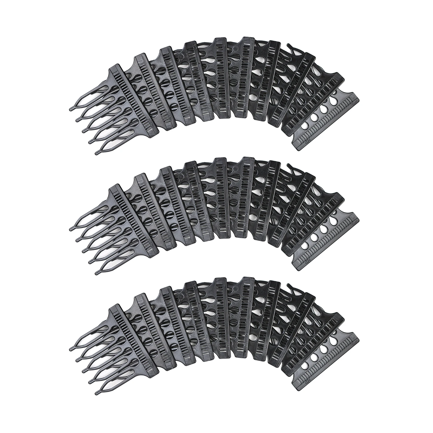 30 pezzi 5 denti pettini per parrucche pettini per capelli clip in plastica nera per parrucche in pizzo Cap Making parrucche accessori strumenti per lo Styling