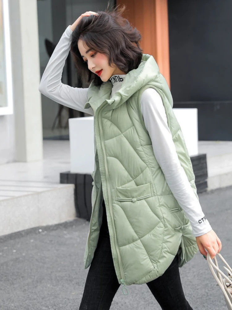 Autumn And Winter Cotton Vest Women Cotton Padded Jacket Coat New 2023 Mid-Length Student Outer Wear Loose Jacket