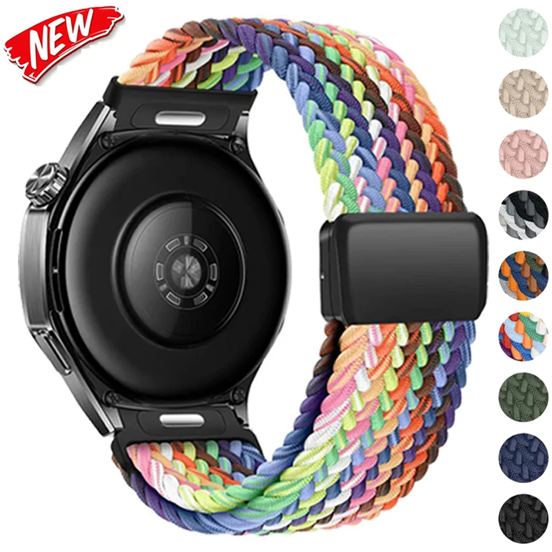20 22mm Magnetic Braided Strap for Amazfit Balance 3 2 Bip Max 6 5 T-Rex3 Pro 48/44mm Nylon Bracelet Amazfit Active Max 3 2 Band