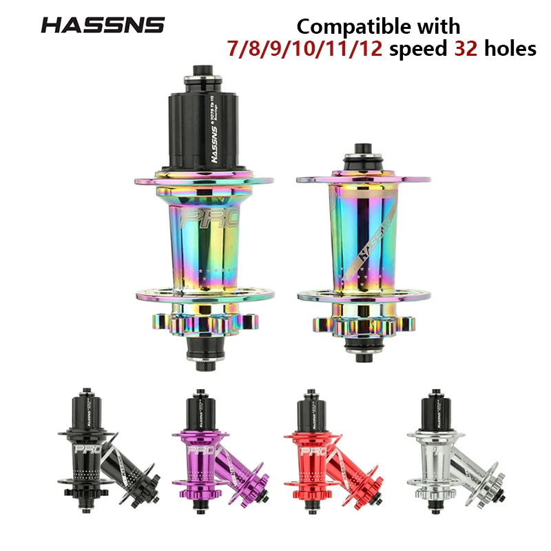 

HASSNS PRO7 Mtb Bicycle Hub 32 Furos 12v Ratchet Mountain Bike Freehub 32H Cube 120 Sound 6 Pawls Hub Suitable for HG Structure