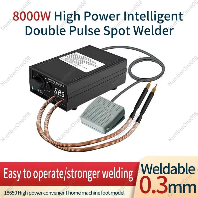 8000W Dual Pulse Spot Welding Machine 18650 Li-Battery Cellphone Battery 0.1-0.15mm Nickel Sheet DIY Welding Digital Spot Welder