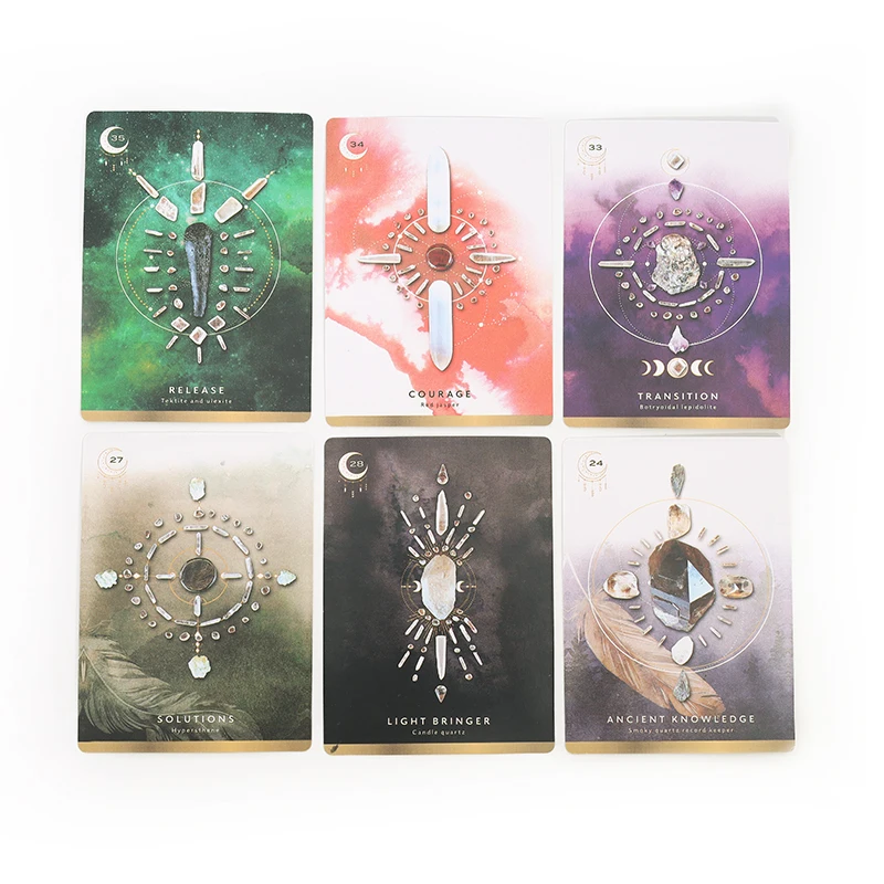 2024 New The Crystal Grid Oracle Deck by Nicola McIntosh Tarot 72pcs Cards With Help From the Crystal Kingdom.