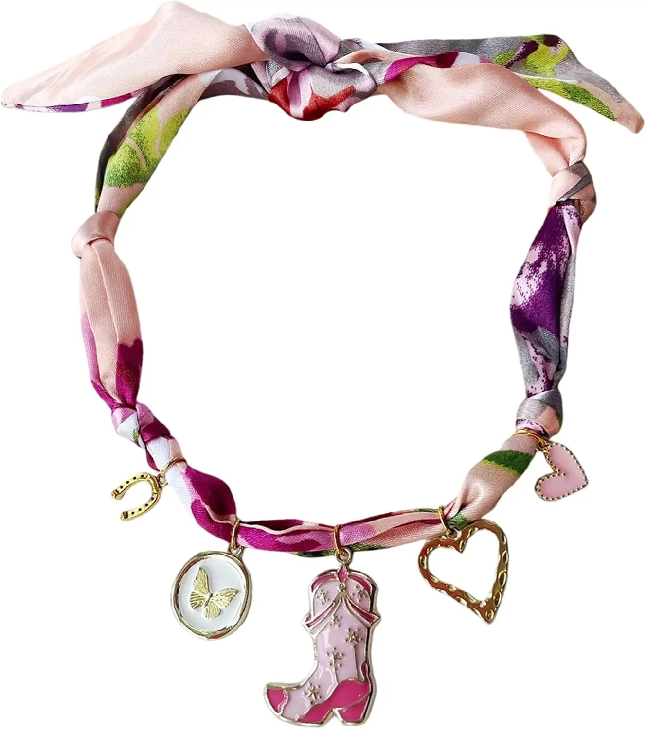 

Ожерелье-шарф для женщин, колье-чокер в ковбойском стиле, подвеска из нержавеющей стали, ручная работа, украшение-талисман, подарок, шелковая бандана с леопардовым принтом