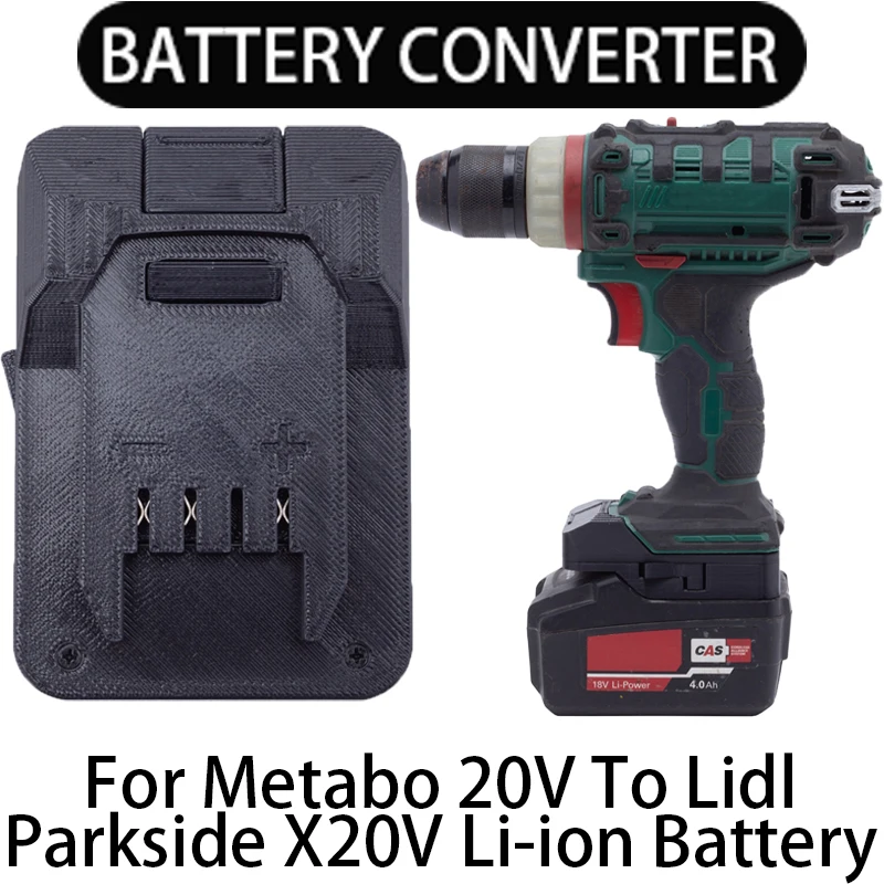 Battery Adapter for Lidl Parkside X20V Li-Ion Tools Converts to Metabo 20V Li-Ion Battery Adapter Power Tool Accessory