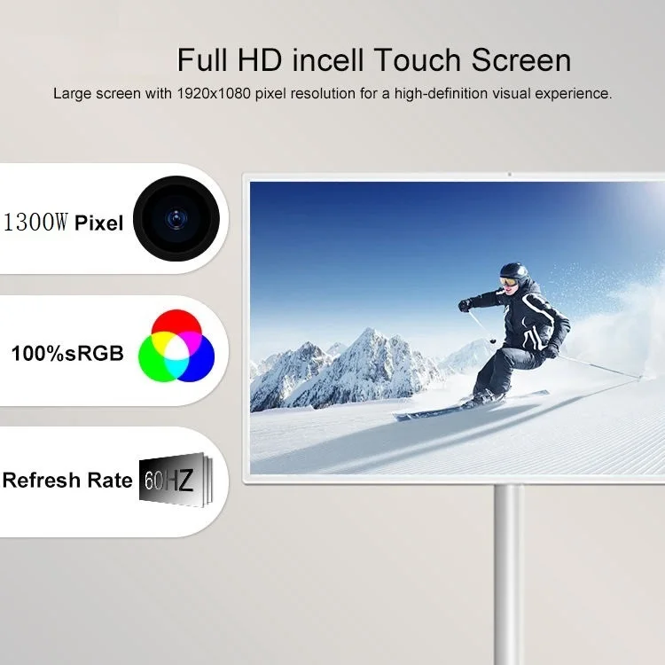Interactive Mobile Portable 32-inch  Built-in 4h  Wireless Wifi Rollable TV Smart TV Jcpc Light Emitting Diod