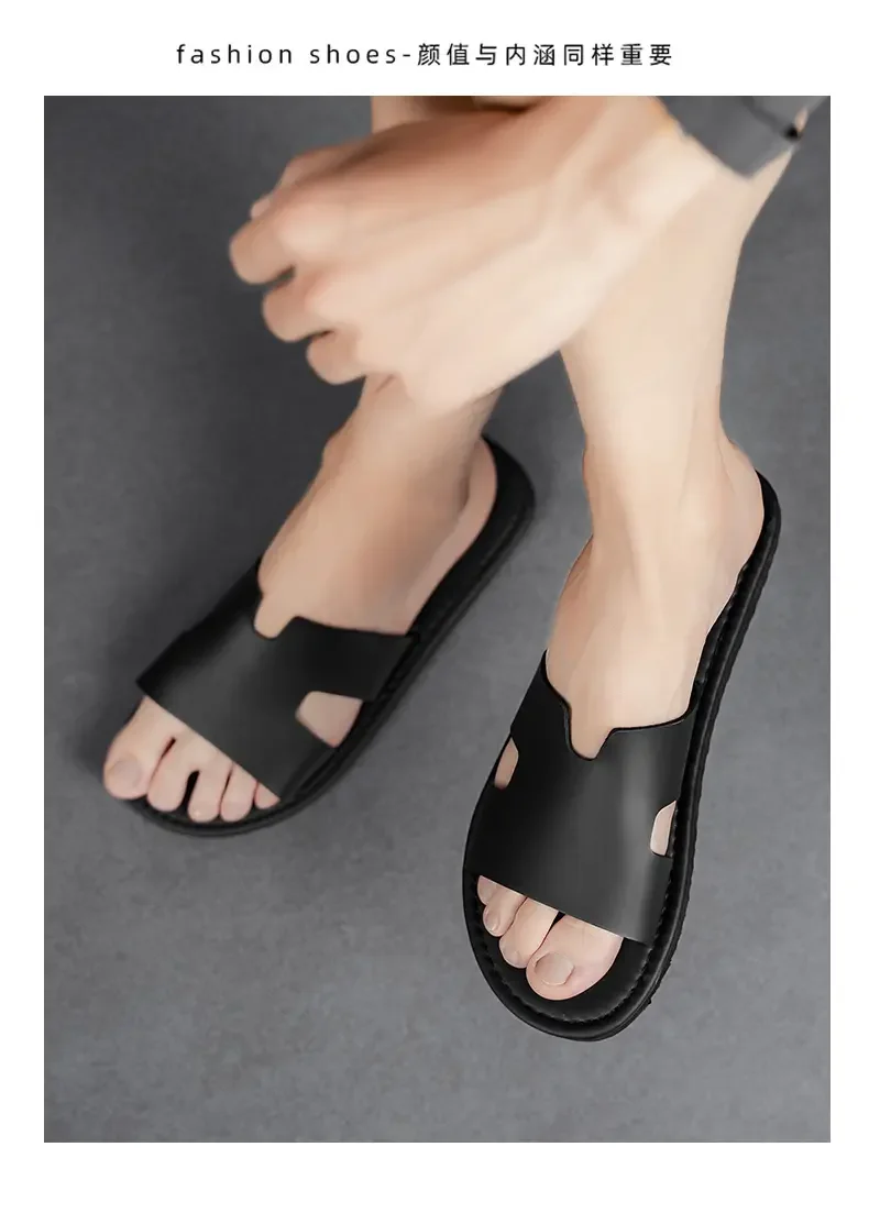 Men's One Strap Roman Sandals Slippers, Cross Border Fashion Casual Slides Plus Size Large Size Outdoor Shoes