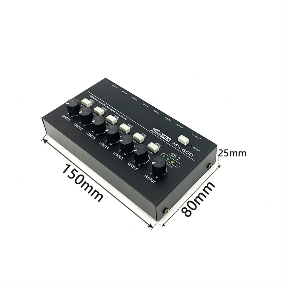 Channels Stereo Mixer Fuluode Mini Professional Sound Audio Mixer Portable Ultra Low-Noise Line Mixer for Recording Live