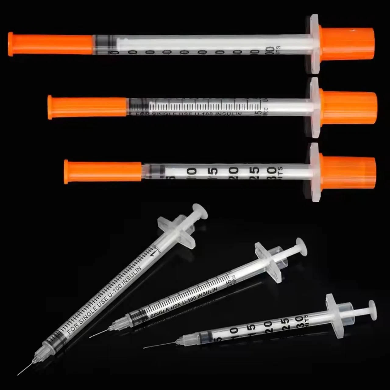 

100PCS U100 Insulin Syringe 8mm Sterile for Hospital Diabetes Care Pet Animal and Home Ues
