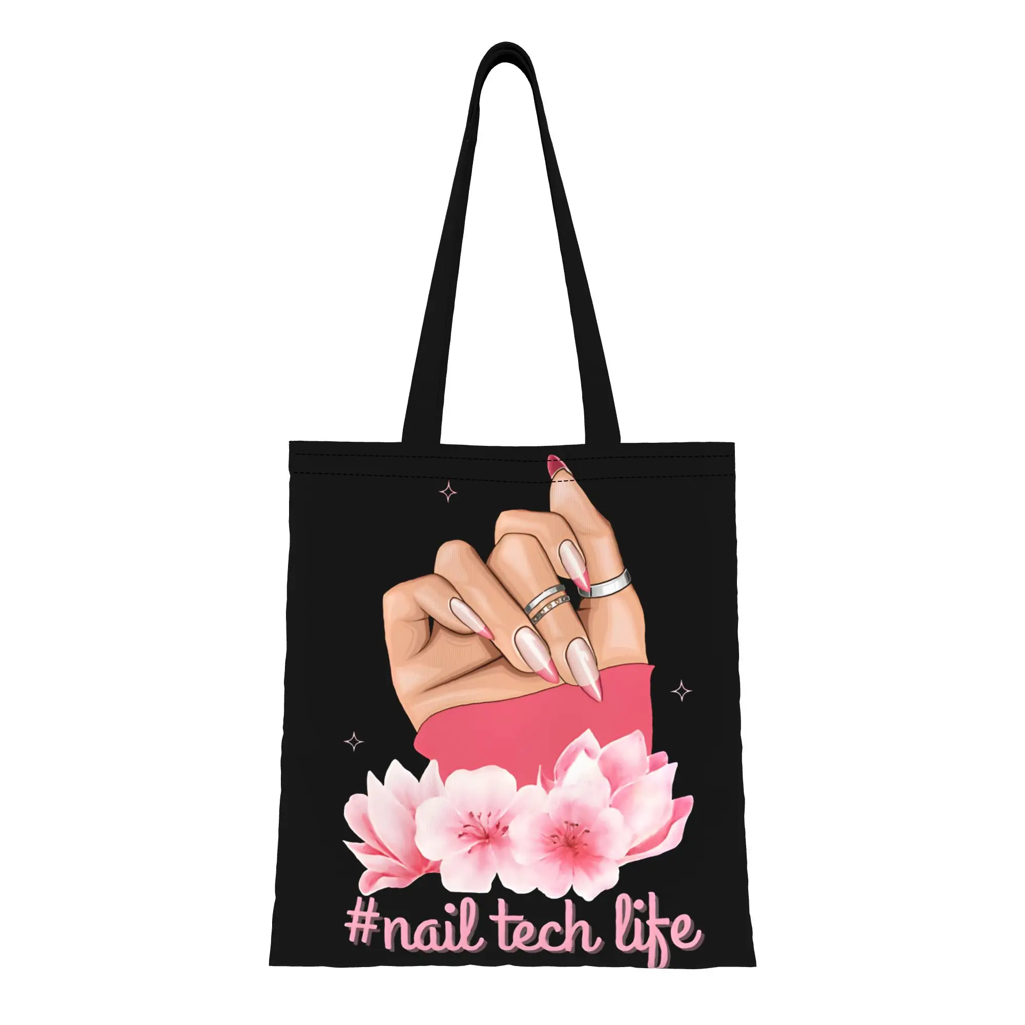 

1 шт. Забавная красочная холщовая сумка-тоут для маникюра и косметики, прочная холщовая сумка для ухода за ногтями, уличная сумка