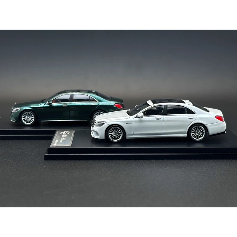 KING In Stock 1:64 S65 W222 Metal WHITE Green Diecast Diorama Car Model Toys