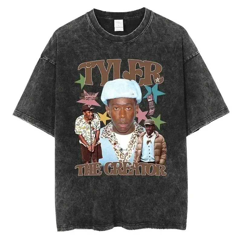 Tyler The Creator Graphic T Shirt Fashion Hip Hop Men Women Streetwear Quality Cotton Vintage Oversized Black Short Sleeve Tees