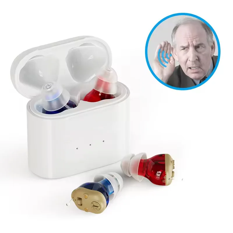 Invisible Noise Canceling Magnetic Rechargeable Senior Earphones In-Ear Listening Boost Sound Amplifier Headphones For Elderly