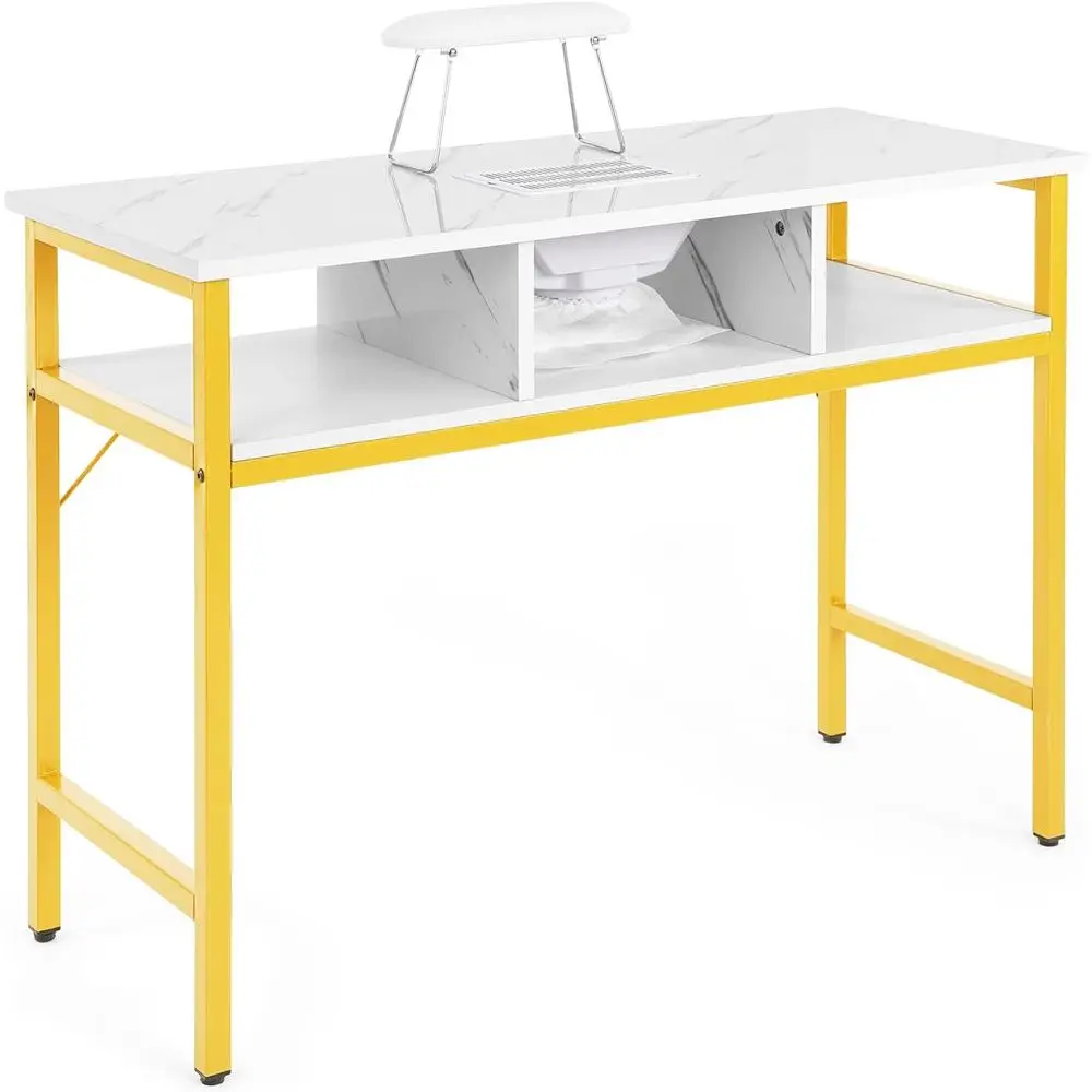 

Manicure Table, Nail Desk, Electric Dust Collector, Nail Station, Marble Grained Table, Spa Salon Workstation, Foldable Wrist Re