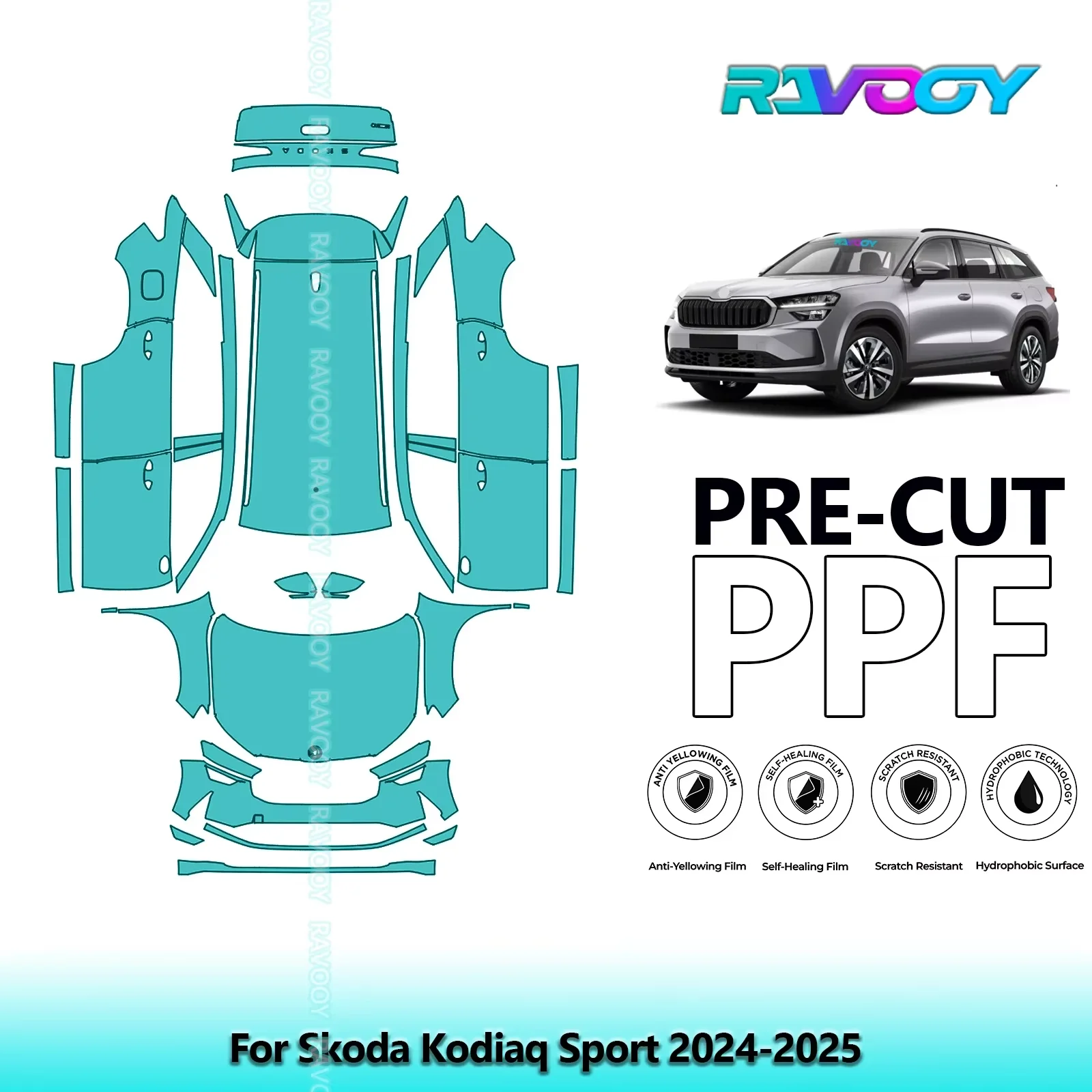 

Full Vehicle Clear Bra Precut PPF Paint Protection Film For Skoda Kodiaq Sport 2024-2025