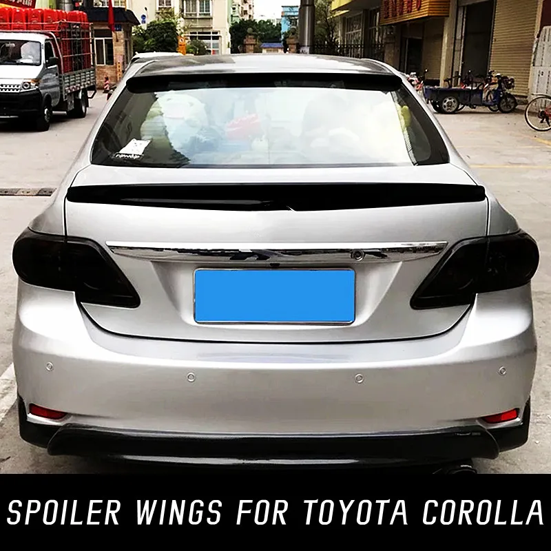 

For Toyota Corolla 2007-2013 ABS Rear Trunk Lid Boot Ducktail Lip Spoiler Wings Car Black Carbon Exterior Tuning Accessorie Part