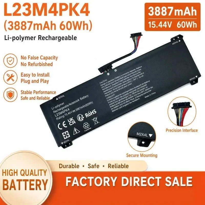 [NEW] 15.44V 60Wh L23M4PK4 Battery for Lenovo for L23B4PK4 L23C4PK4 L23D4PK4 L23L4PK4 High-Capacity Battery