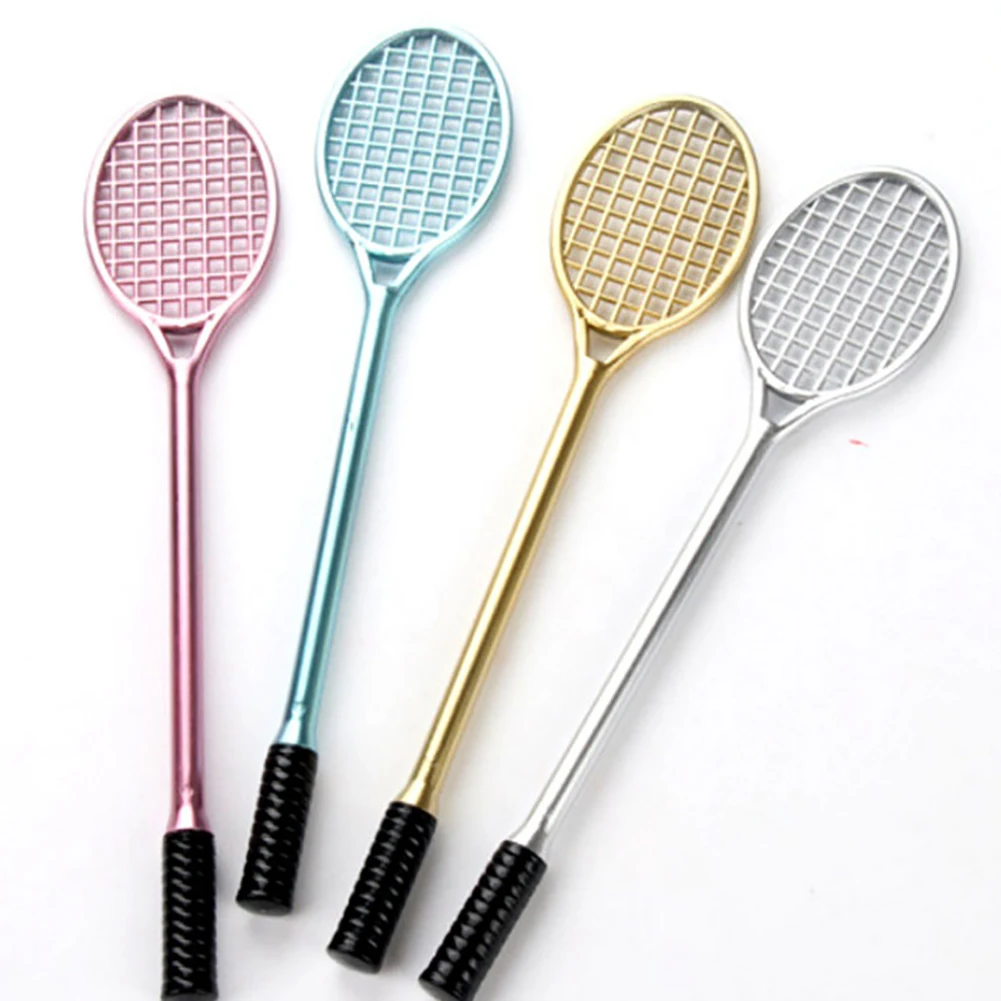 

4 Pieces Tennis Racket Gel Pens Cute Cartoon Sports Badminton Racket Shape Gel Ink Pens Stationery Office School Supplies