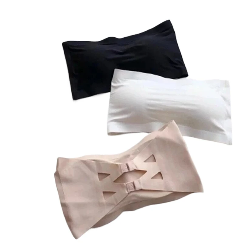 Nahtlose einteilige Tube Tops Frauen abnehmbare Pads intim iert grundlegende schwarz/weiß/Haut Frauen träger losen BH Bandeau sexy Dessous