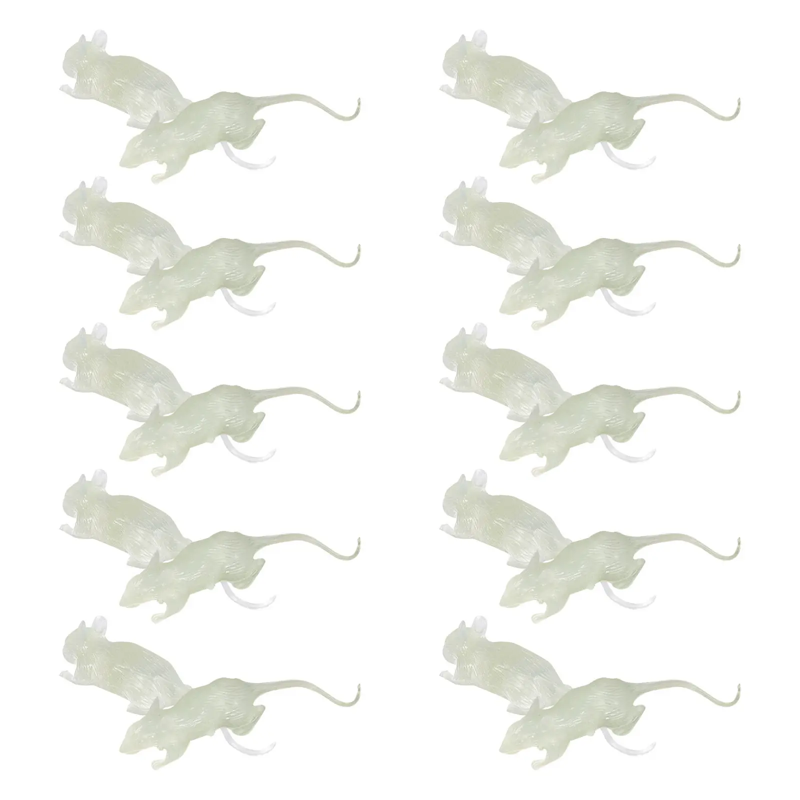 

20Pcs Luminous Mouse Halloween Fake Rats Lifelike Prank Props Scary Haunted House Decor Tricky Plastic Mouse April Fools