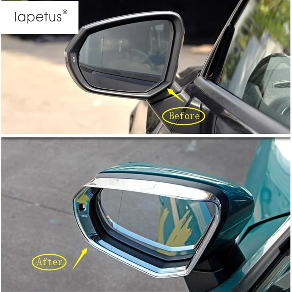 

Car Rearview Mirror Rain Shade Rainproof Mirror Eyebrow Decoration Cover Trim Fit For Audi Q2 2017 - 2020 ABS Chrome Accessories