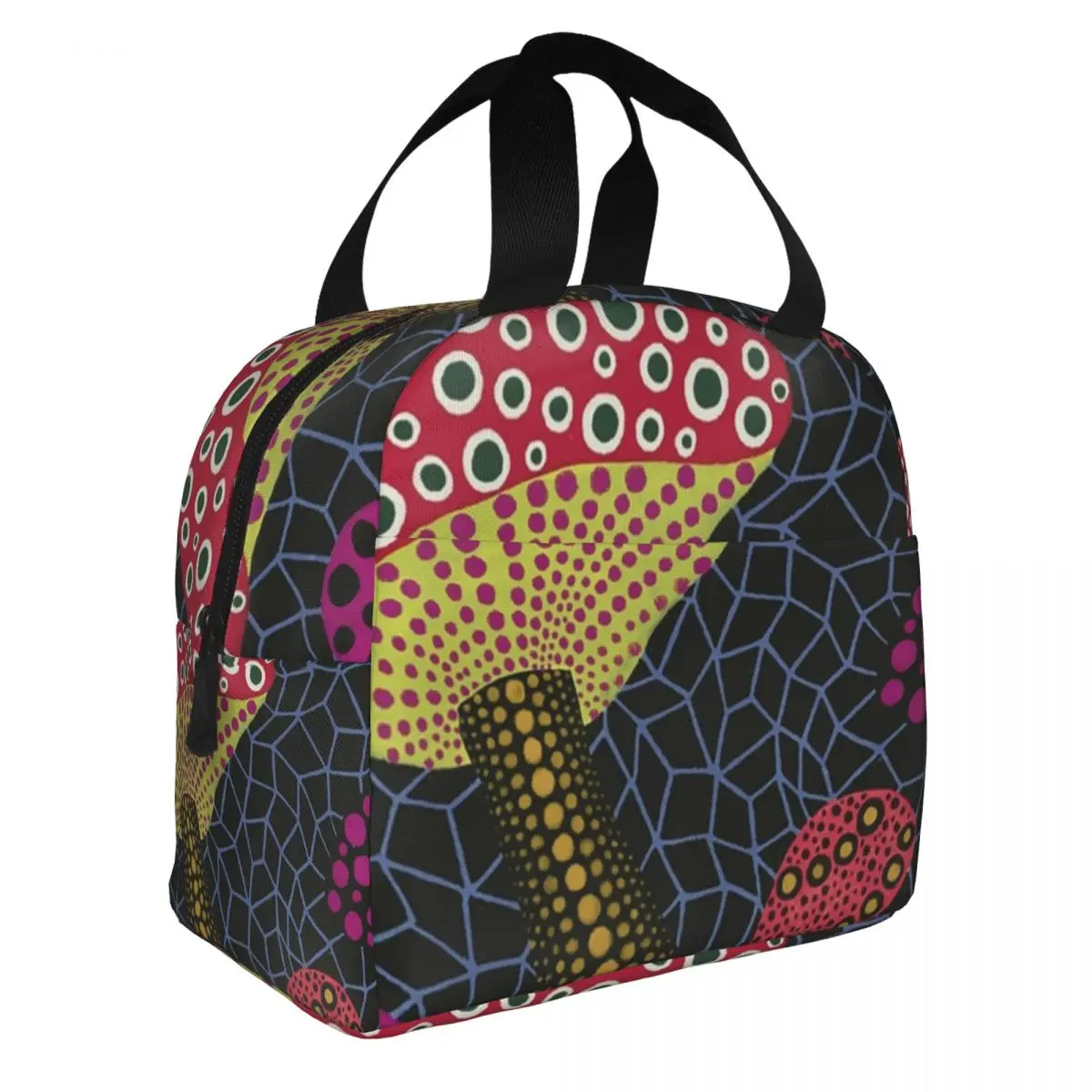 Yayoi Kusama Art Insulated Lunch Bags for Women Abstract Pop Art Portable Thermal Cooler Bento Box Outdoor Camping Travel