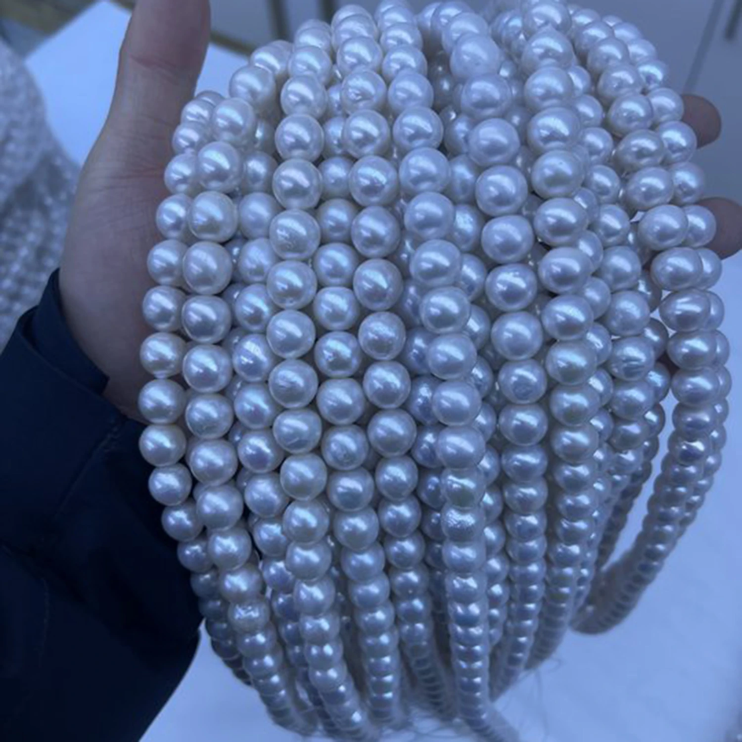 

Натуральные пресноводные жемчужины 11-14 мм, круглые, гладкие, белые, для ожерелий, барокко, полуфабрикаты для изготовления украшений оптом