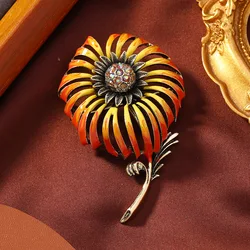 New Dripping Glaze Colored Dandelion Brooch Women's Summer Coat Plant Pin Accessories Formal Corsage Gifts Classic Party Button