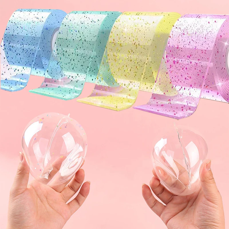 PET Nano Glue Knead Music Double Sided Tape Blow Bubbles Full Set Of Nano Tape Bubble Blowing Decompression Toy Stickers Gift