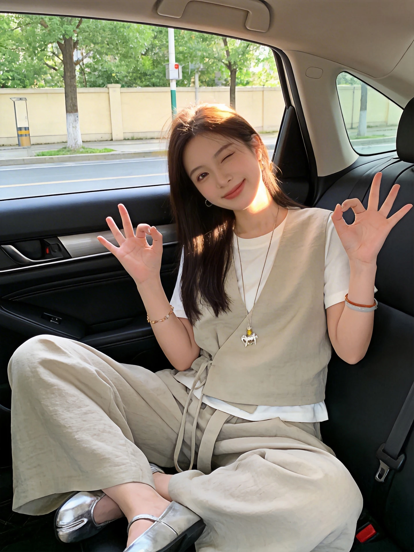 

Korean Loose Casual Style Women's Three-Piece Set Short Sleeve Wide Leg Pants Vest Summer High-End Feeling Fashion Ensemble