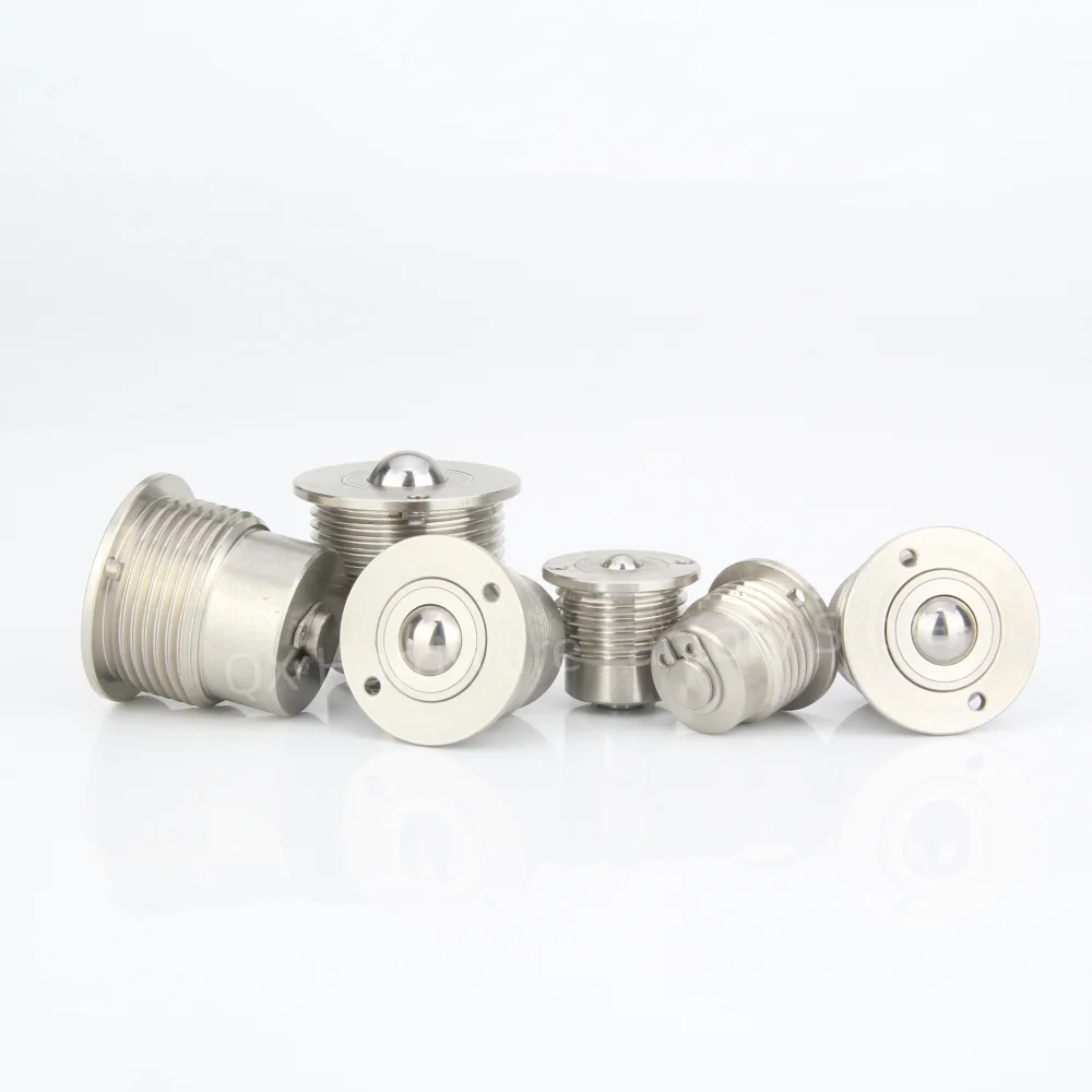 Stock di fabbrica Stantuffi a rulli Tipo bulloni QX317 Cuscinetto a sfere Rullo trasportatore in acciaio inossidabile Rulli a sfera Unità di trasferimento