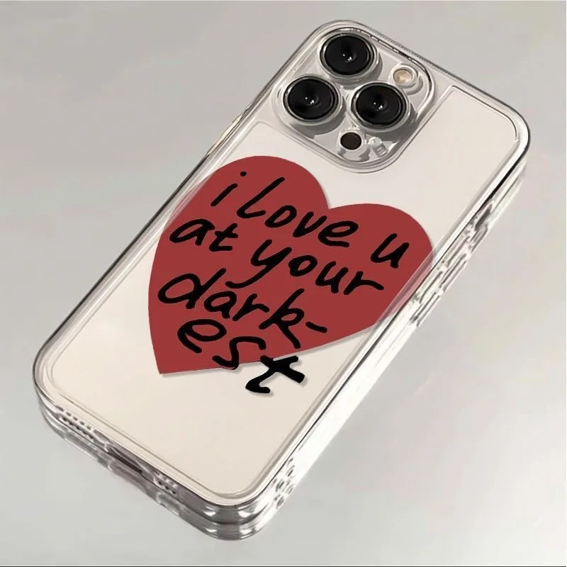 Drawn Heart I Love You At Your Darkest Phone Case For Tecno Spark Go 30C 10 Camon 30 20 19 Pova 6 5 4 Pro itel S23 A70 4G 5G