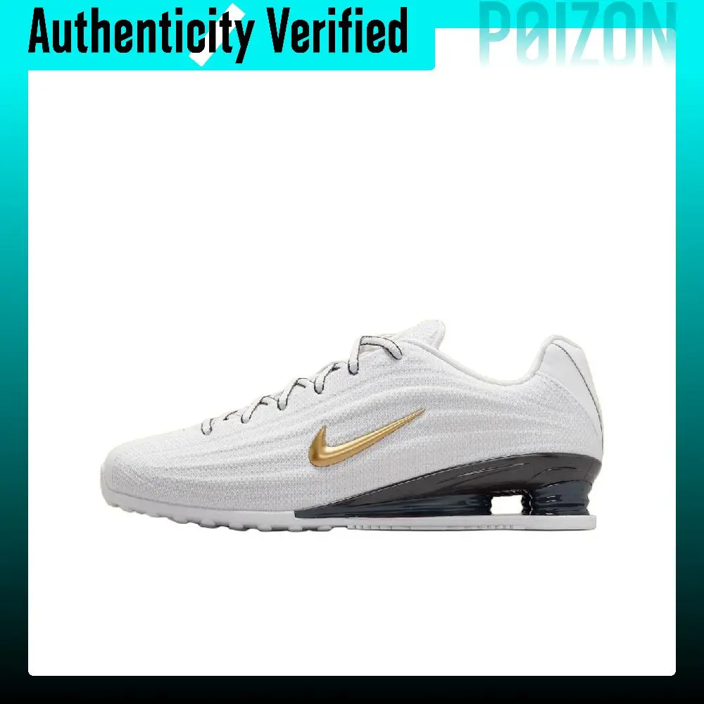 Nike SHOX Z, Zapatillas Casuales Transpirables de Caña Baja para Mujer, Blanco y Dorado, HQ7540-100