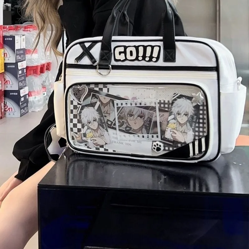 HAEX Anime kobiety Ita torby Harajuku JK jednolite styl piłki nożnej torby na ramię typu crossbody o dużej pojemności dojazdy Tote Bolso Mujer