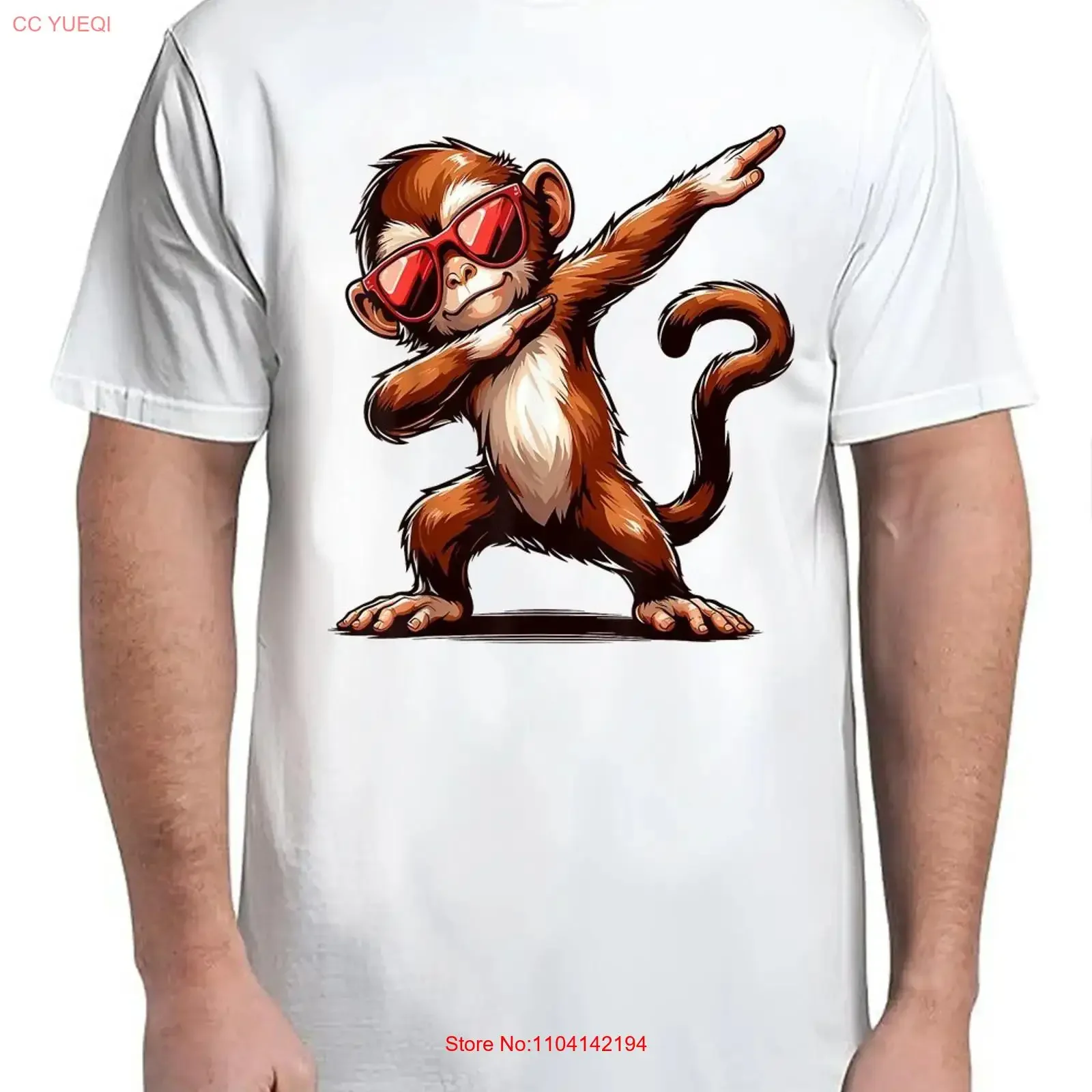 Dabbing Monkey with Sunglasses Animal Vintage Adult S 4XL T Shirt vintage Washed streetwear Comfortable Versatile Stylish