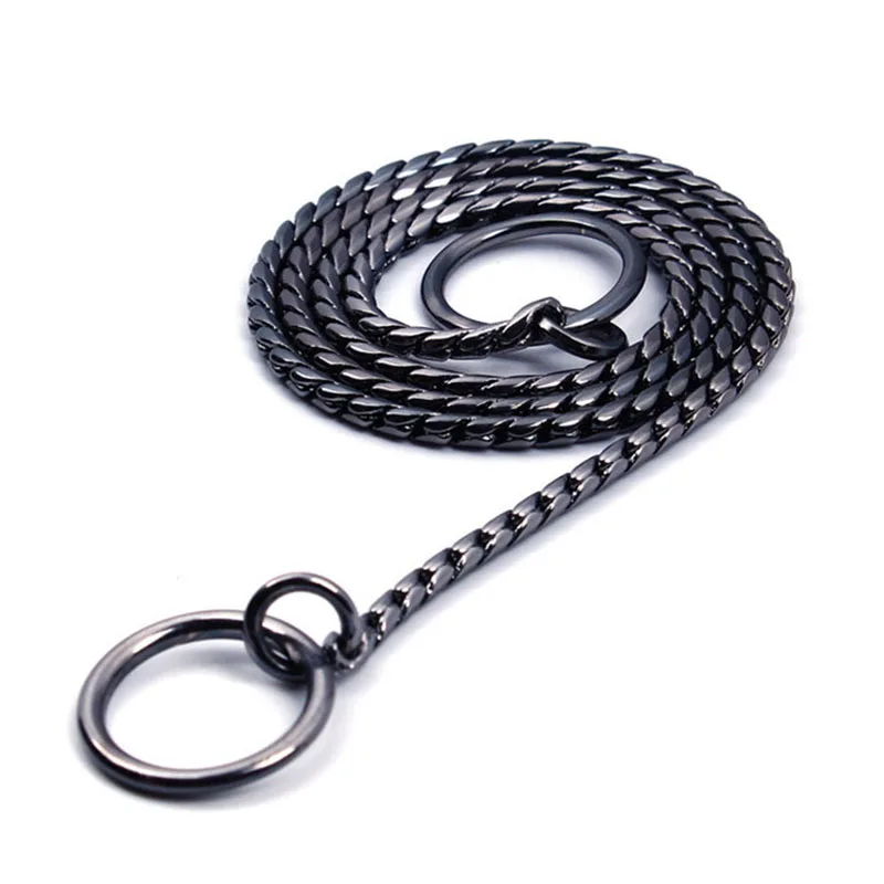 Heavy Duty Dog Choke Collar Slip Dog P Chain Snake Collar Plating Anti-Rust Dog Training Collars for Small Large Dogs Black/Gold - view 5