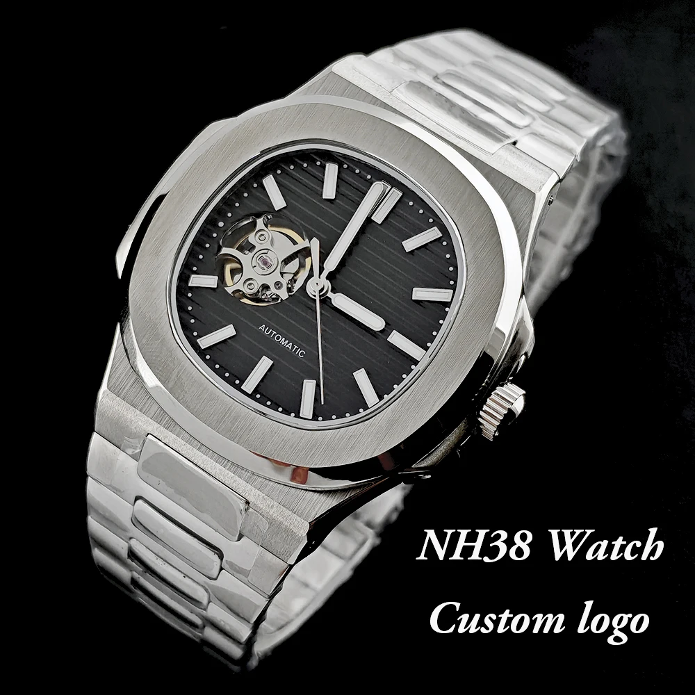 

Хит продаж: часы NH38 с индивидуальным логотипом, мужские часы из нержавеющей стали, высококачественные часы с механизмом NH38.