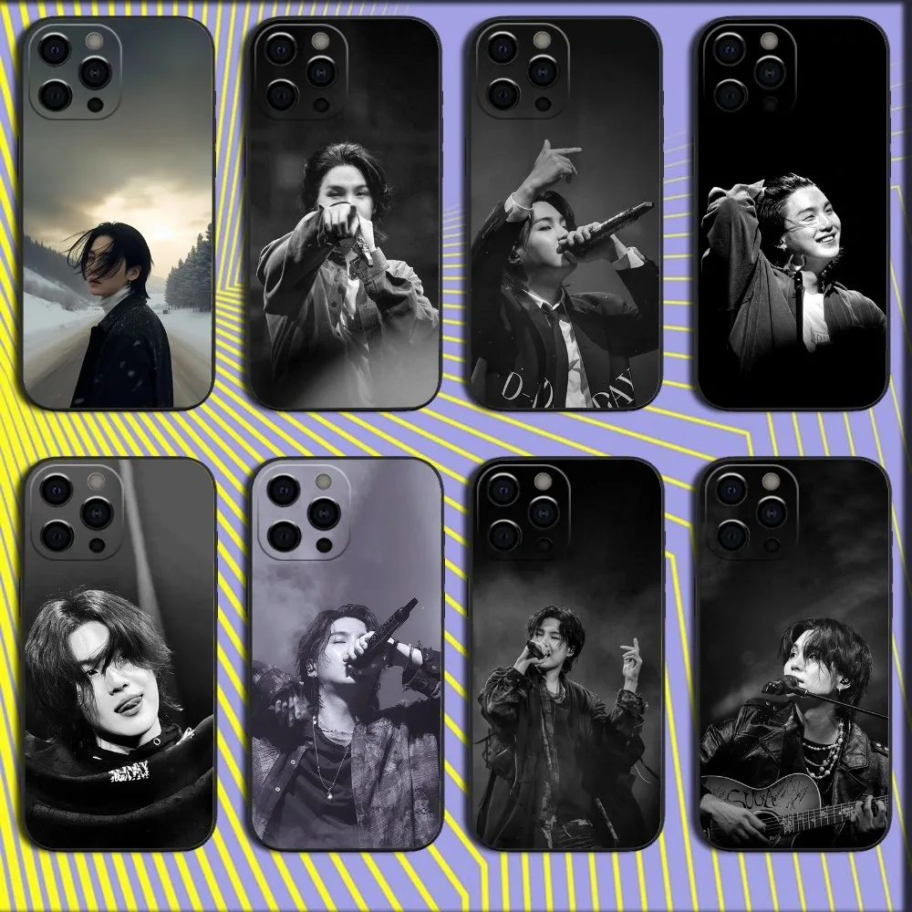 Singer MUSIC A-Agust D Phone Case For iPhone 16,15,14,13,12,11,Pro,X,XS,Max,XR,Plus,Mini Soft Black Cover