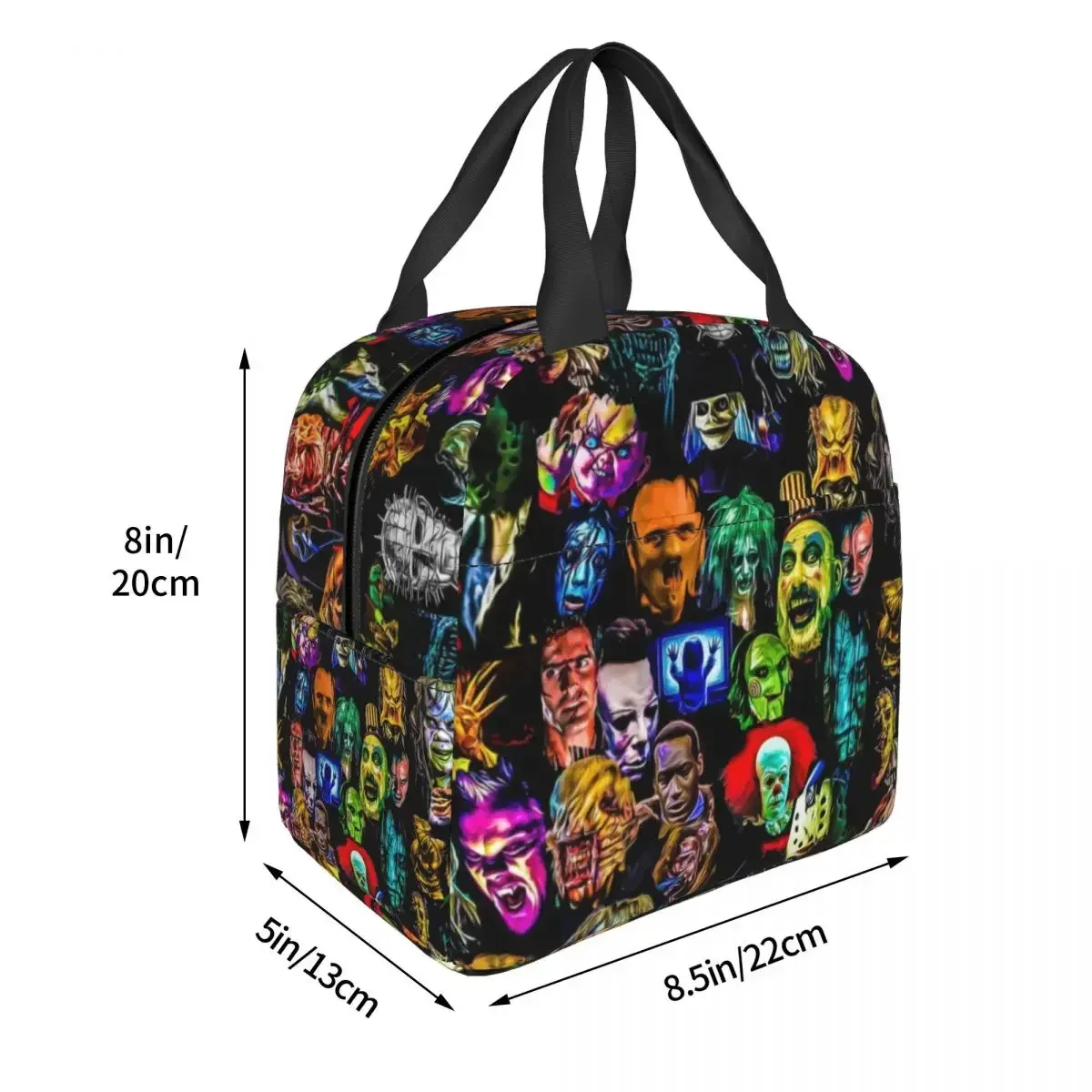 Horror Film Baddies Legends Insulated Lunch Bag Chucky Alien Predator Killer Portable Thermal Cooler Food Lunch Box for Women