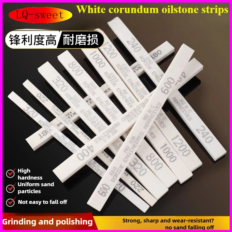 

Полоски из белого корундового масляного камня, двусторонние полоски для шлифовки и полировки, тонкая шлифовка форм из жадеита и нефрита