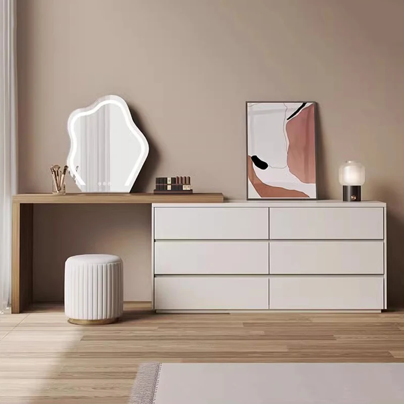 

Simplicity White Vanity Table Bedroom Luxury Drawers Modern Vanity Mirror Salon Penteadeira Quartoreplica Design Furniture