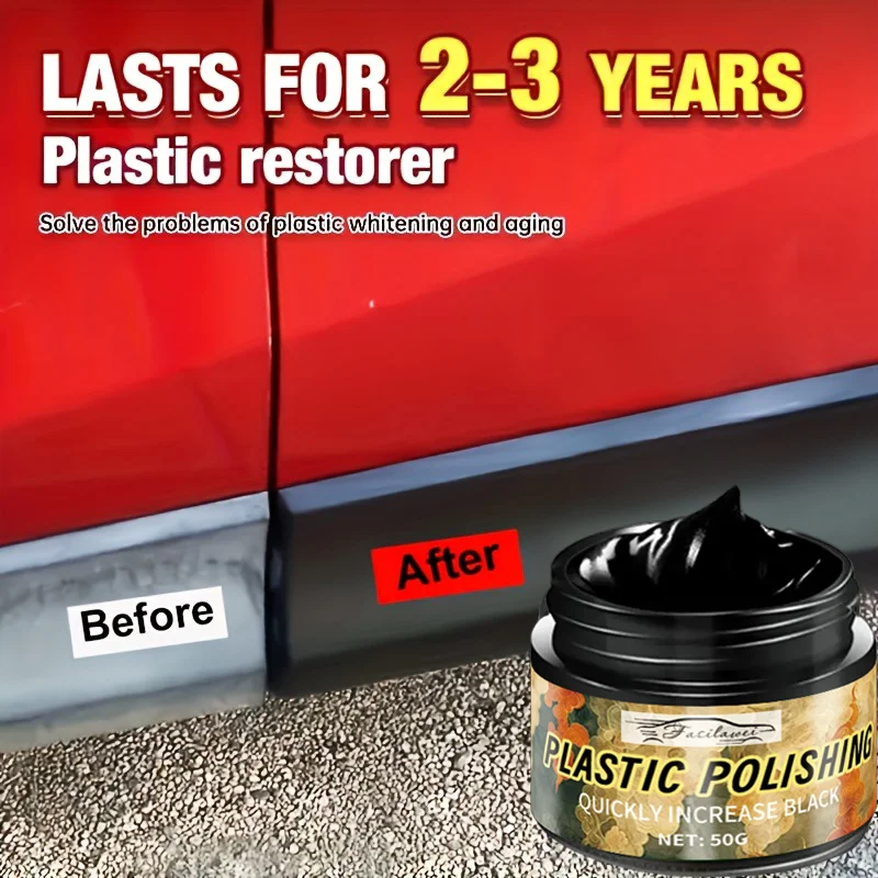 مرمم أجزاء بلاستيكية للسيارة، شمع تلميع داخلي أسود، عامل تجديد لمنع الشيخوخة، إصلاح الخدوش البلاستيكية، Ti
