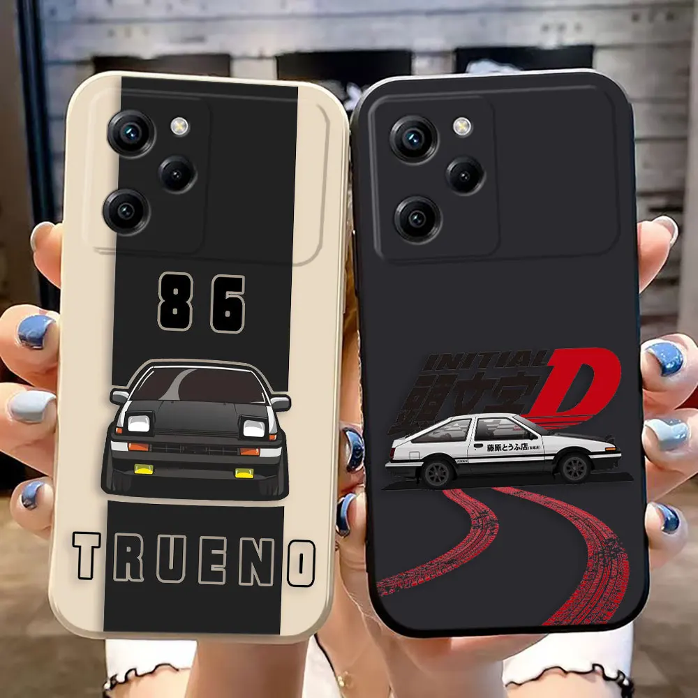 Anime Initial D AE86 Tail Light Cover Phone Case For Xiaomi 10 11 12 T LITE 13 POCO F5 F6 M3 M4 M5 X4 X3 GT NF X5 PRO 5G Case