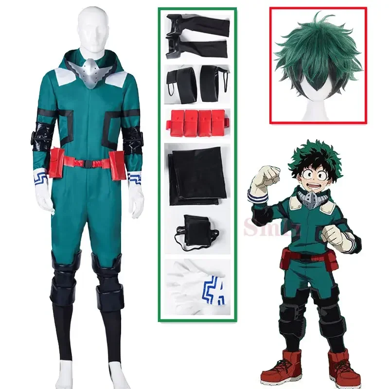 Anime My Hero Academia Cosplay Midoriya Izuku Deku Battle Cosplay Unisex Costume Costume Set Halloween Wig Hair