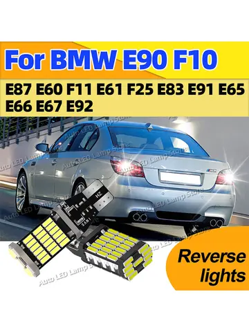 BMW E90 F10 E87 E60 F11 E61 F25 E83 E91 E65 E66 E67 E92 6000K 흰색 램프 Canbus T15 LED 전구 자동 Bcakup 역방향 조명 12V