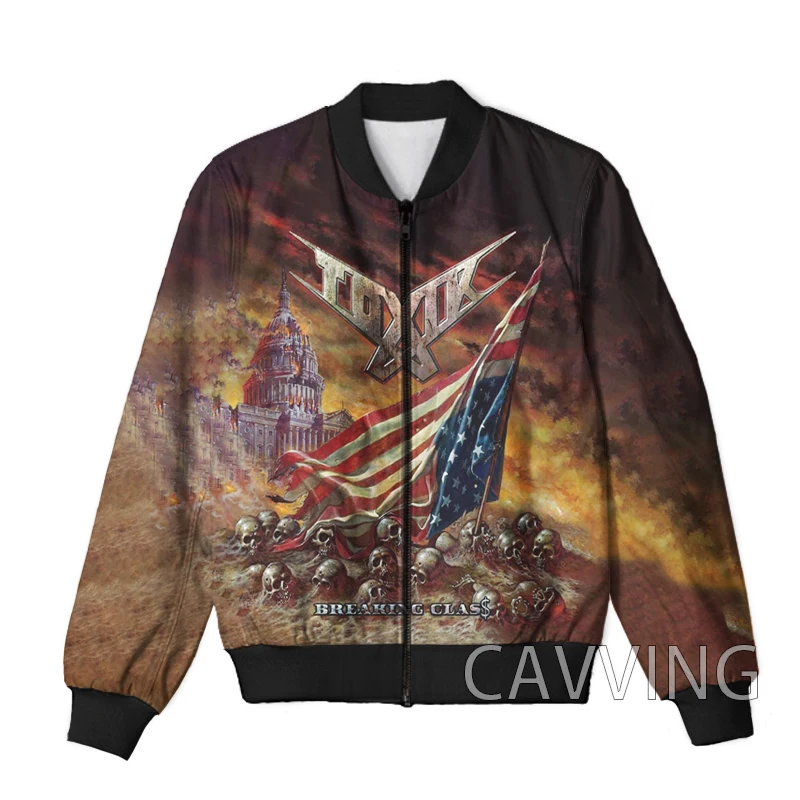 Cavving 3d impresso toxik rock zíper bombardeiro jaquetas casaco masculino zip up jaquetas para mulher/homem