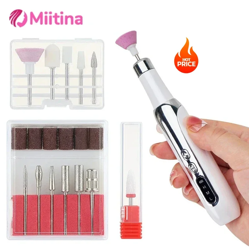 Electric Nail Polisher Drill Bits Professional Nails Grinding Polishing Art Sanding File Pen Removal Dead Skin Manicure Machine