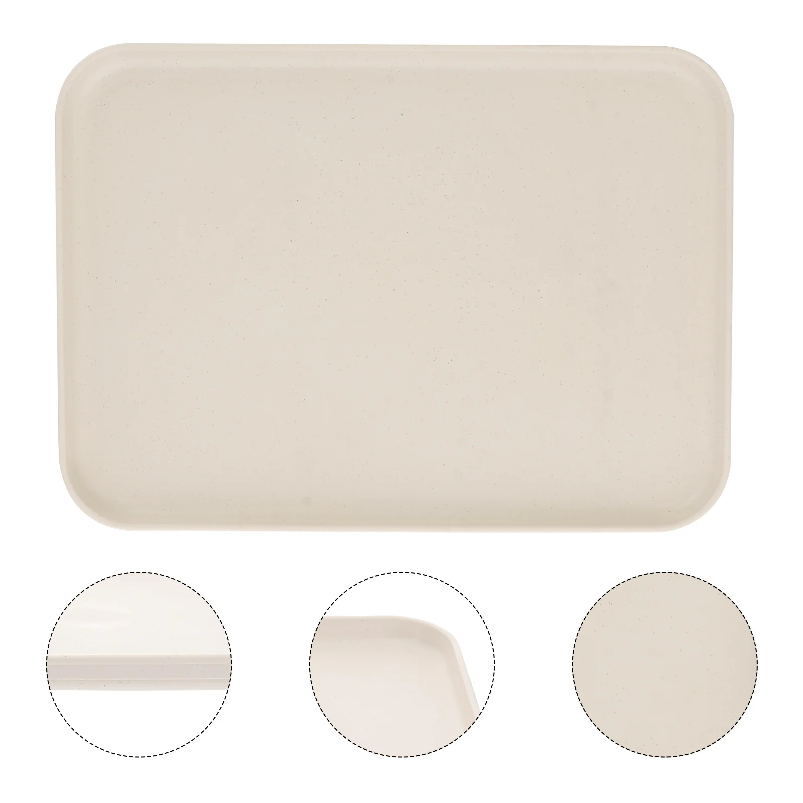 

2pcs Rectangular Dinner Plates Premium PP Material Reusable Food Serving Trays for Office Party Home White Decorative