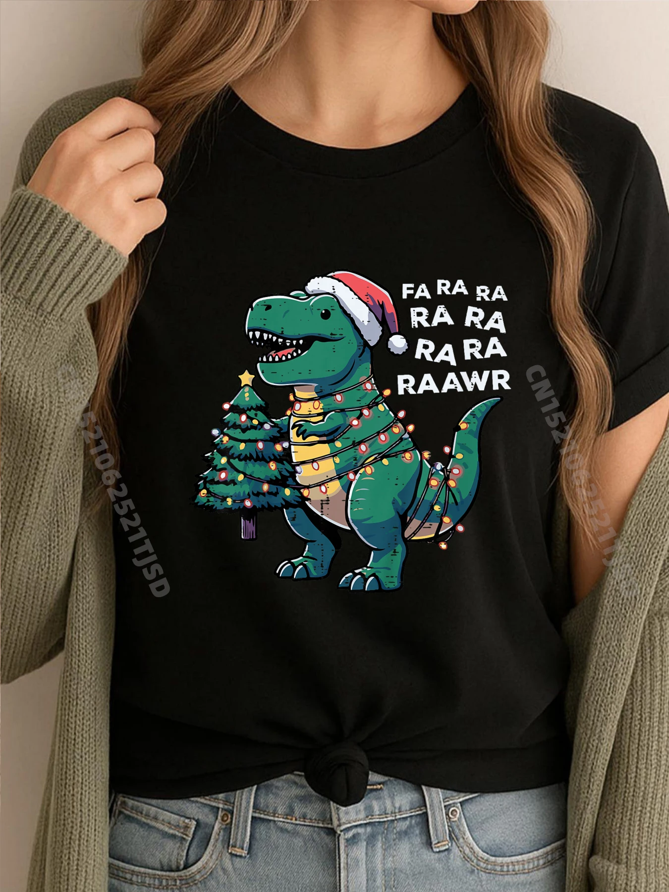 

Детские рождественские футболки Dino Trex Fa Ra Rawr, рождественские женские футболки для малышей, футболка высокого качества, большие размеры, HOLIDAYS