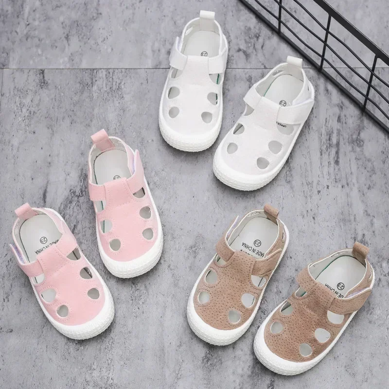 

Baby Boys Half Sandals Spring Summer Beach Shoes for Toddlers Kids Medium Children Half Sandals Hollow Breathable for Girls Soft