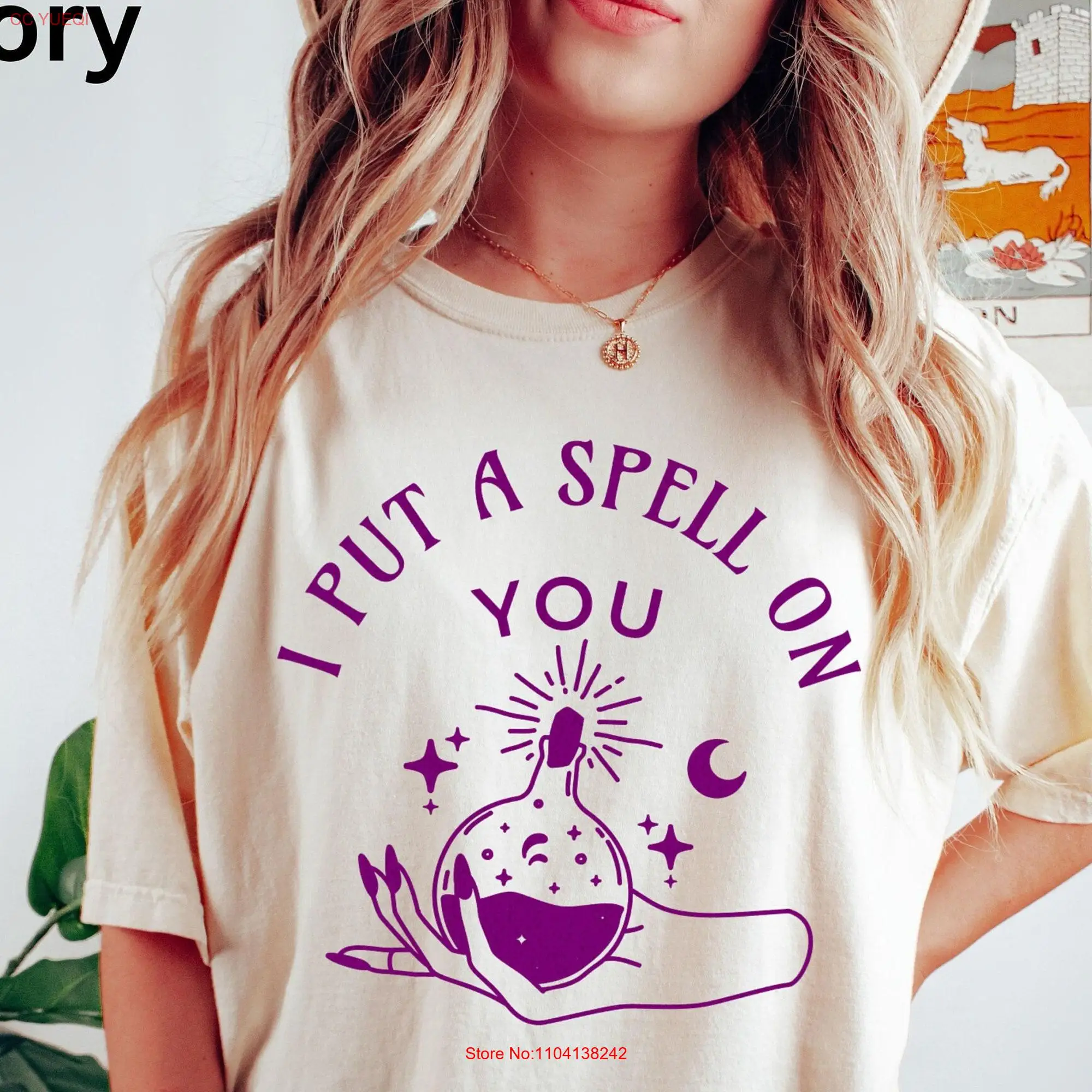 I Put A Spell On You T Shirt Halloween Witch Haunt Potion Apothecary Witchcore Aesthetic long or short sleeves